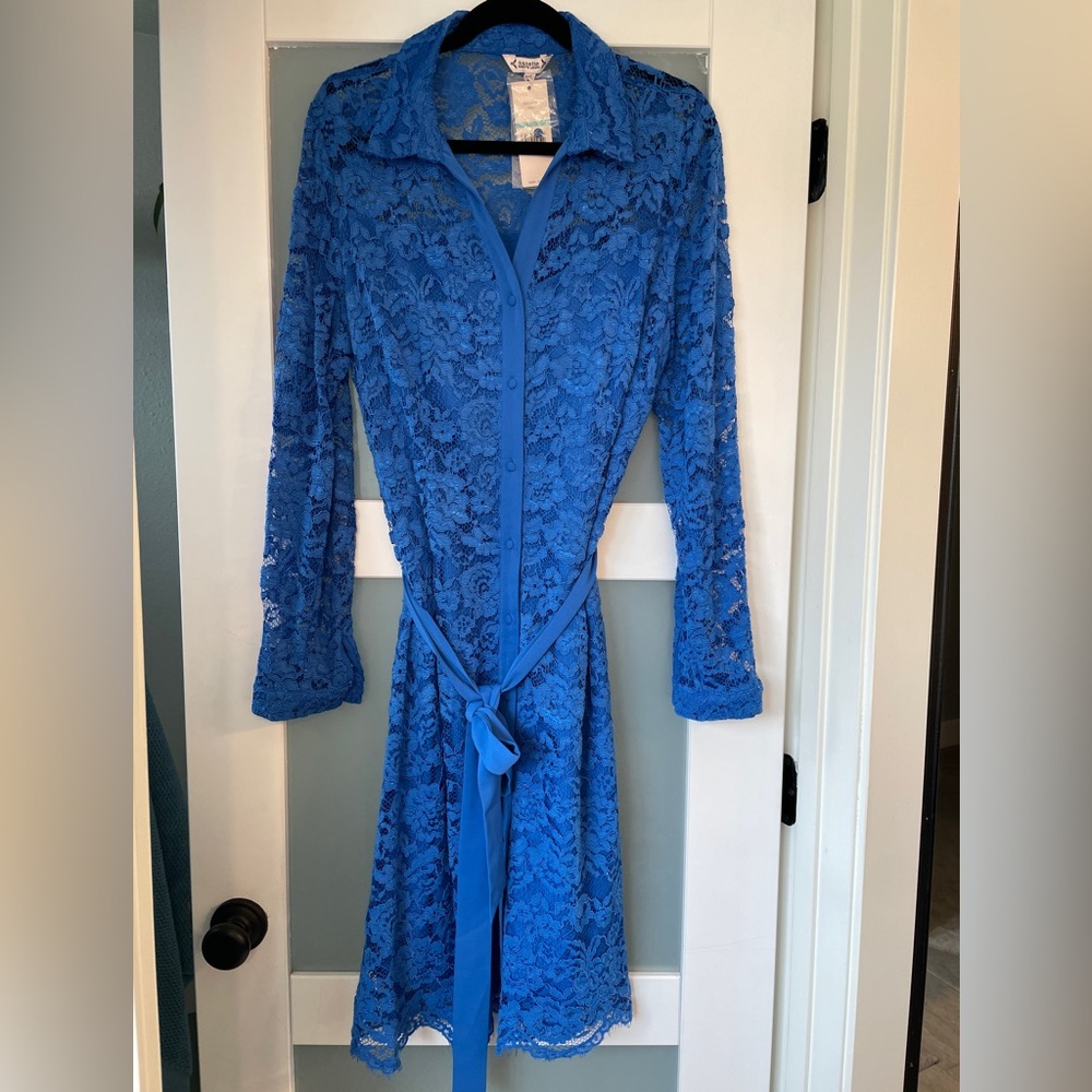 Adrianna Papell Cobalt Blue Lace Dress